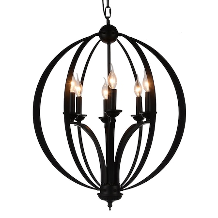 Cwi Lighting Drift 6 Light Up Chandelier With Black Finish 9825P24-6-101